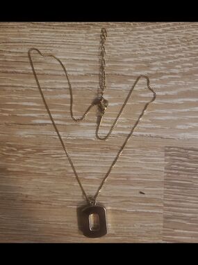 16' Gold Plated Louise Carter Chain with Geometric Oval Charm
